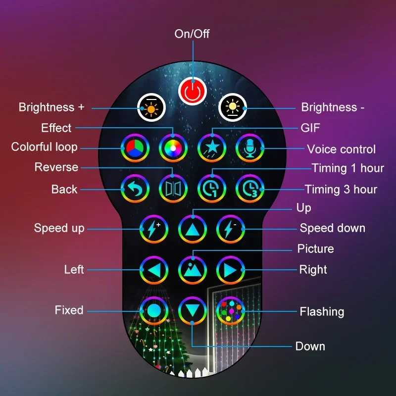 256/400 المصابيح أضواء الستار الذكية نافذة جارلاند أضواء DIY نمط الموسيقى مزامنة مقاوم للماء للداخلية في الهواء الطلق زينة عيد الميلاد #4