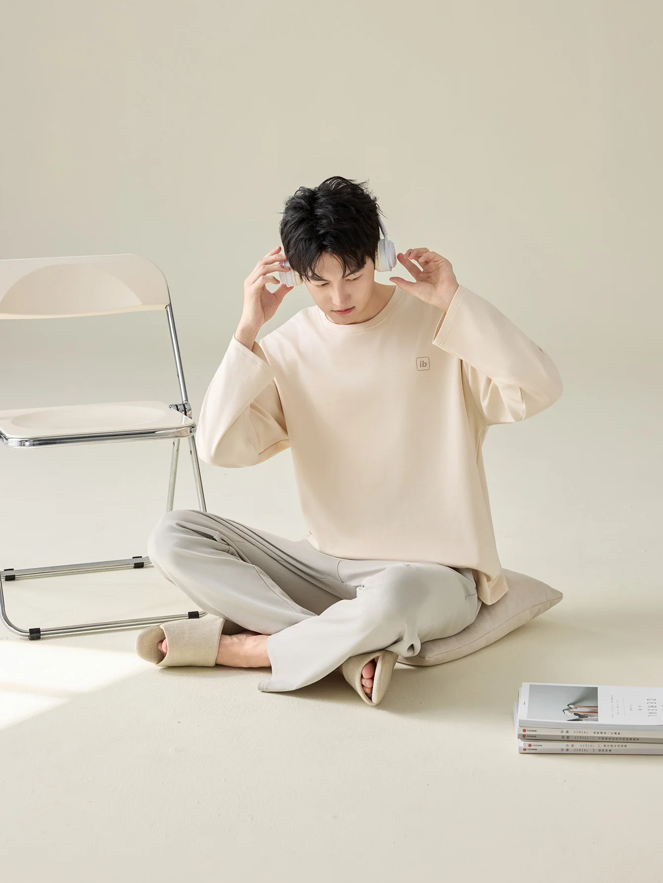 Ropa de dormir 100% algodón de manga larga para hombre, ropa de dormir de talla grande para las cuatro estaciones, conjunto de traje para el hogar de algodón puro para adolescentes para mayor calidez