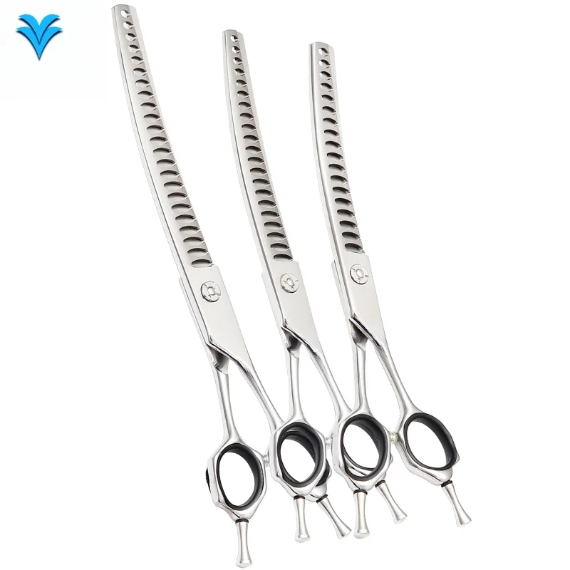 

AR-TQ01 Professional Upward Curved Chunker Dog Grooming Scissors Pets Thinning Blending Shears 7" 7.5" 8" Japan 440C