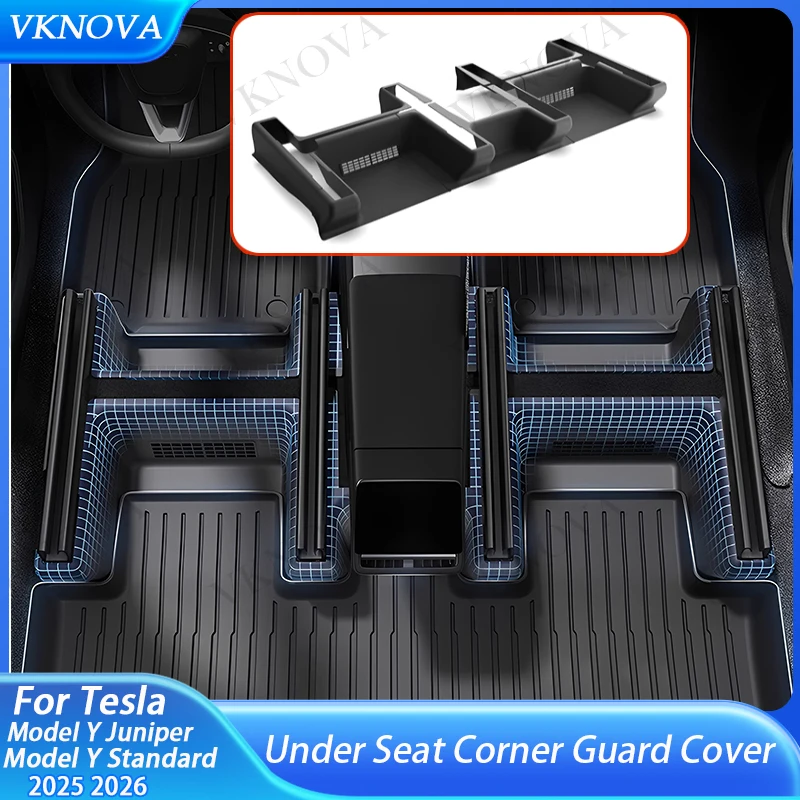 For Tesla Model Y Juniper Standard Under Seat Corner Guard Seat Slide Rail Protector Cover Anti-Kick Decor Flocking Accessories