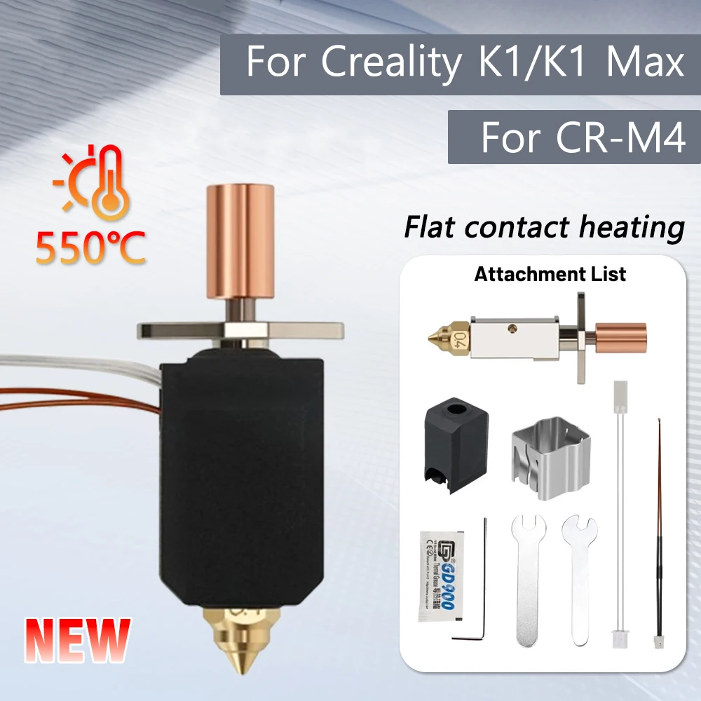 For Creality Hotend CR-M4 K1 K1 Max Hotend Kit Ceramic Heating Block For Creality K1 Upgrade Hotend Nozzle Placted Copper