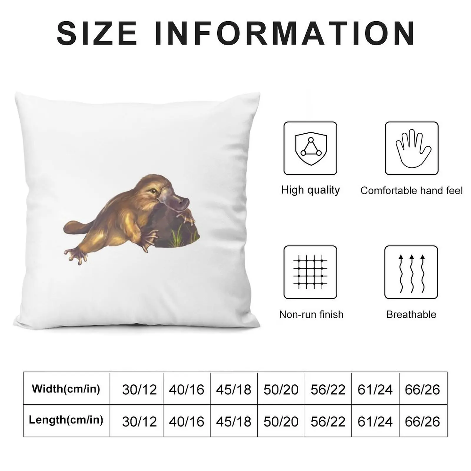 Platypus Throw Pillow Throw Pillow Covers autumn pillowcase Cushion Cover pillow