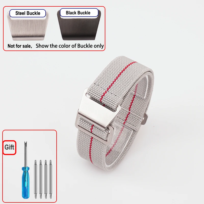 60er Jahre Französische Truppen Fallschirmtasche Elastisches Uhrenarmband 18 20mm 22mm Nylon-Uhrenarmbänder Herren-Universal-Armband aus ballistischem Stoff