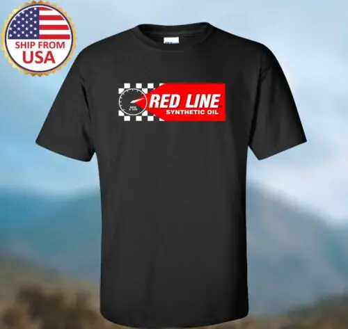 Red Line Synthetic Oil Men's Black T-shirt Size S-3XL