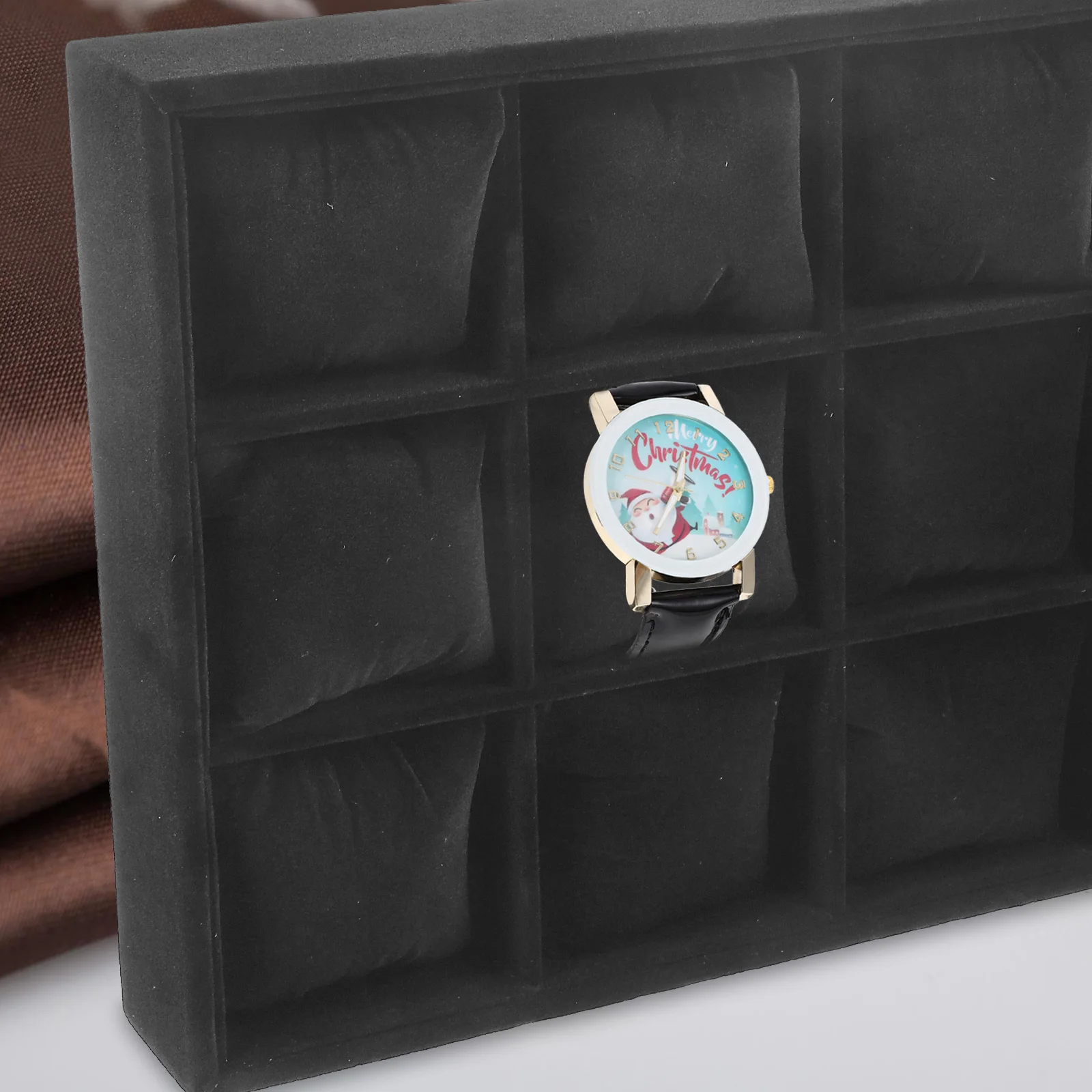 

12 Cells Watch Display Tray Mini Pillows Bracelet Bangle ganizer Safe Material Anti Scratch Jewelry Storage Desktop Countertop