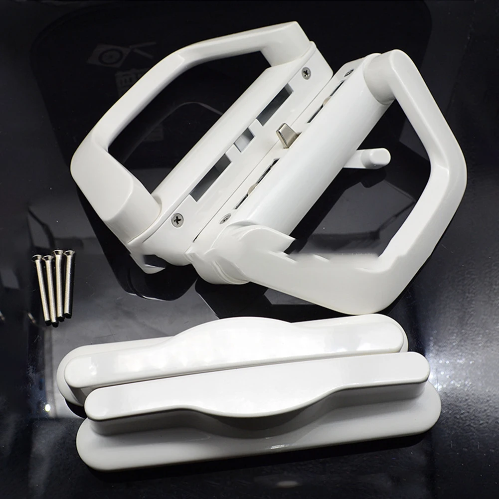 مجموعة مقبض الباب المنزلق، مقبض الباب المنزلق للفناء، وظيفة قفل المفتاح، توافق متعدد الاستخدامات، سبائك الزنك، سهلة التركيب