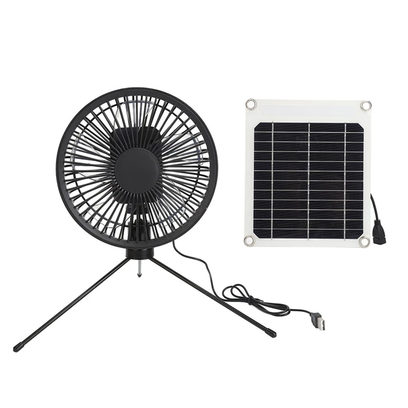 

Portable Fan With USB Solar Panel For Tent, Outdoor, USB Desk Fan For Travel, Fishing, Outage Emergencies