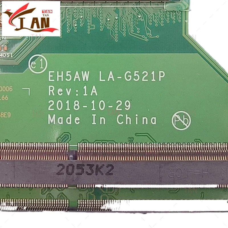 EH5AW LA-G521P Laptop Motherboard For ACER Aspire A515-52 I5-8265U CPU System motherboard 100% work TAN