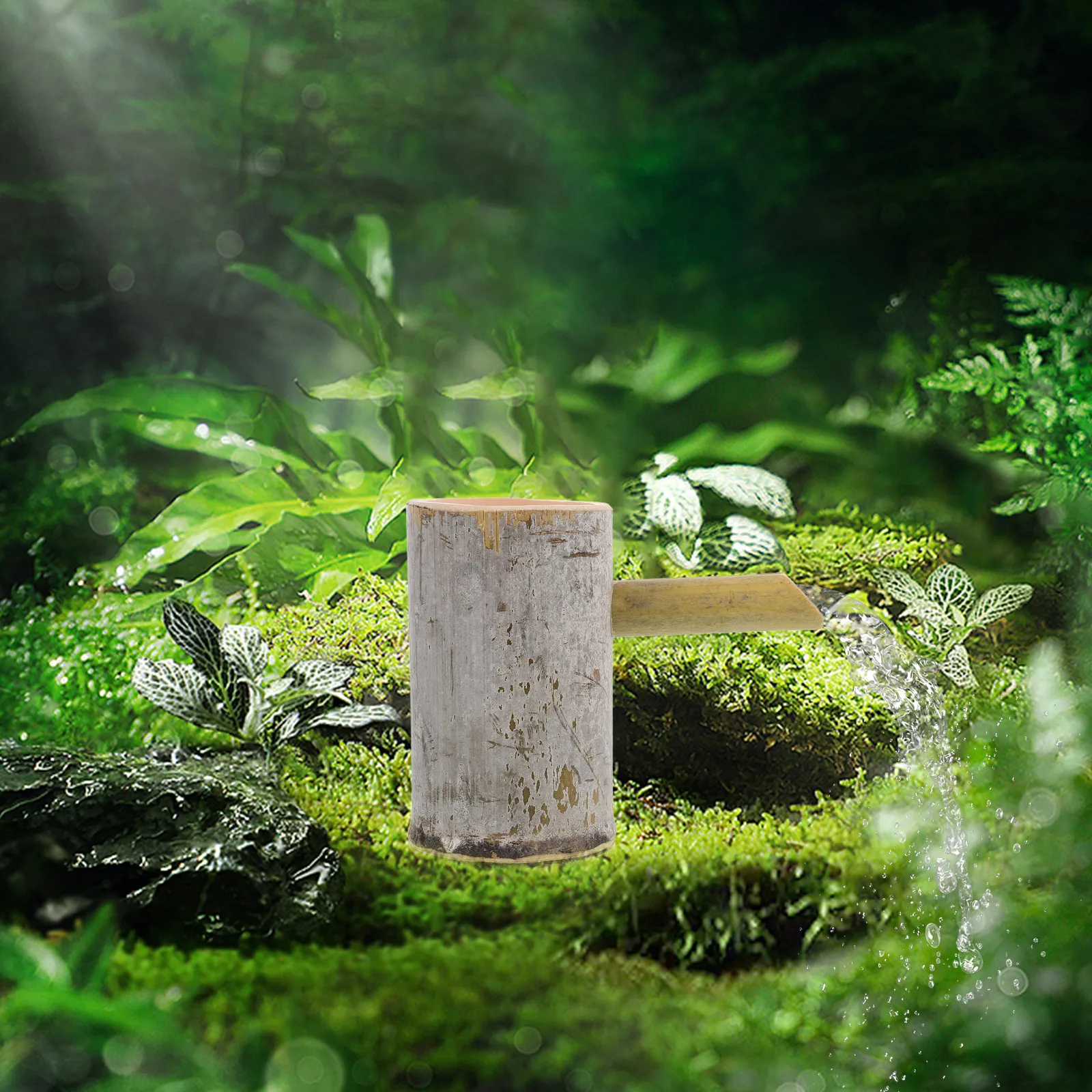 

Bamboo Tube Decoration Ornaments Decors Decorative Water Fountains Green Waterfall Outdoor