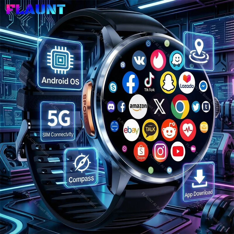 Nouvelle Montre Connectée 4G 2026 GPS WiFi HD AMOLED Caméra Emplacement Carte SIM Infrarouge NFC 32 Go ROM 950 mAh Appel Vidéo Montre Intelligente Homme Femme