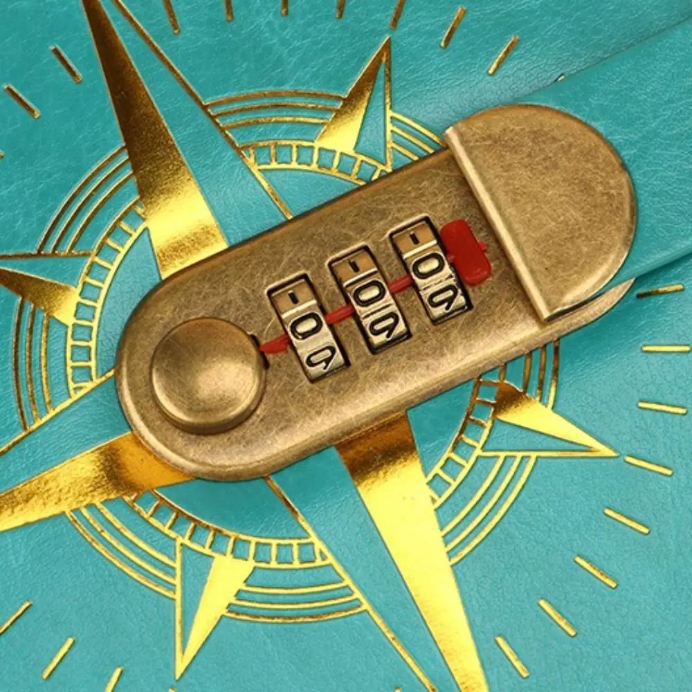 Creative A5 Retro Notebook Diary Thickened Password Lock Notebook Stationery Handbook Vintage Codebook Traveler