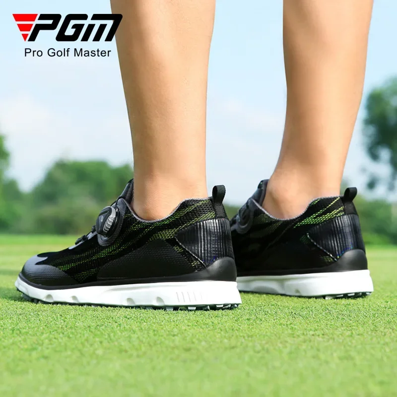 PGM Men Golf Shoes Knob Shoelaces Anti-side Slip Breathable Mesh Upper Men's Sports Shoes Sneakers