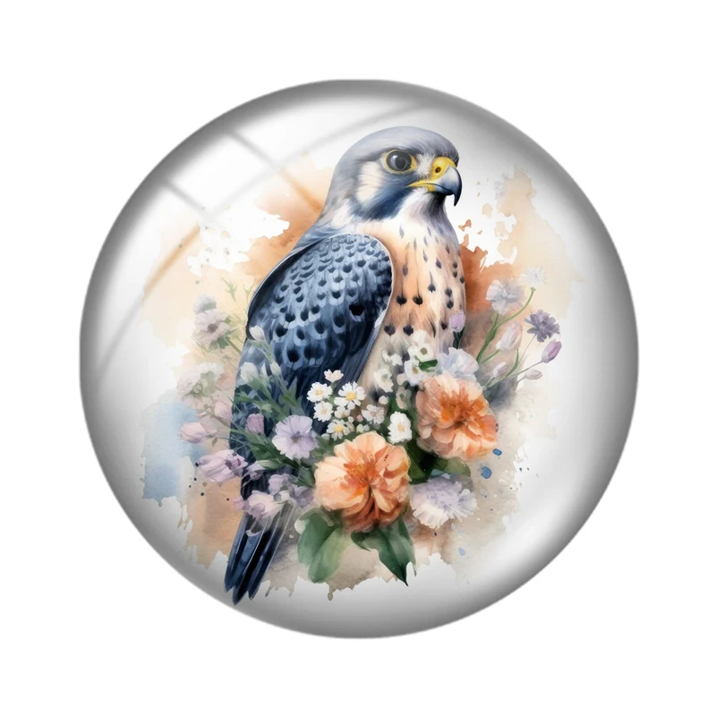 Collection of Birds 10pcs 12mm/18mm/20mm/25mm Round photo glass cabochon demo flat back Making findings10pcs 12mm/18mm/20mm/25mm