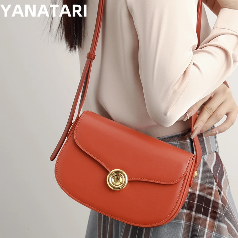 

YANATARI underarm cowhide Genuine leather handbags women vintage shoulder bag female luxury bags womens high quality 2025