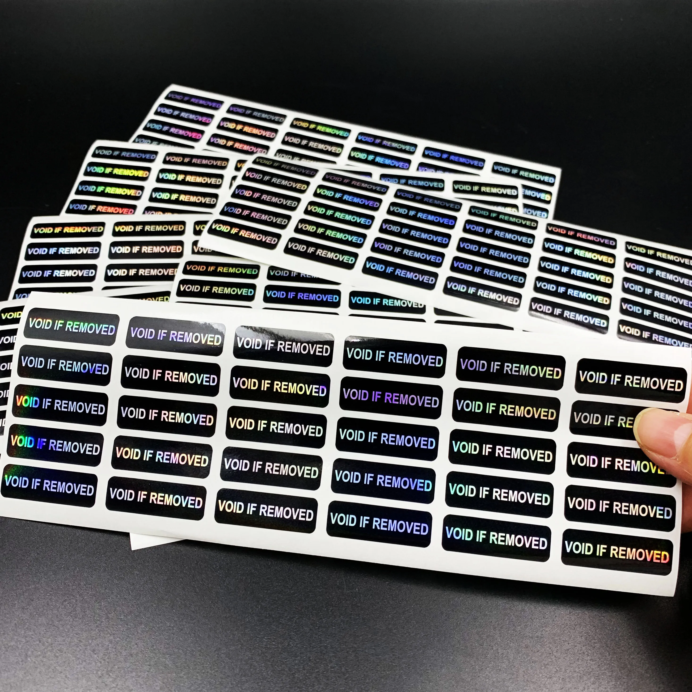 120/240 قطعة باطلة إذا تمت إزالة ملصقات ملصقات ليزر قوس قزح واضحة للعبث ، ملصقات لاصقة للأختام للاستعمال مرة واحدة لحزمة الهدايا