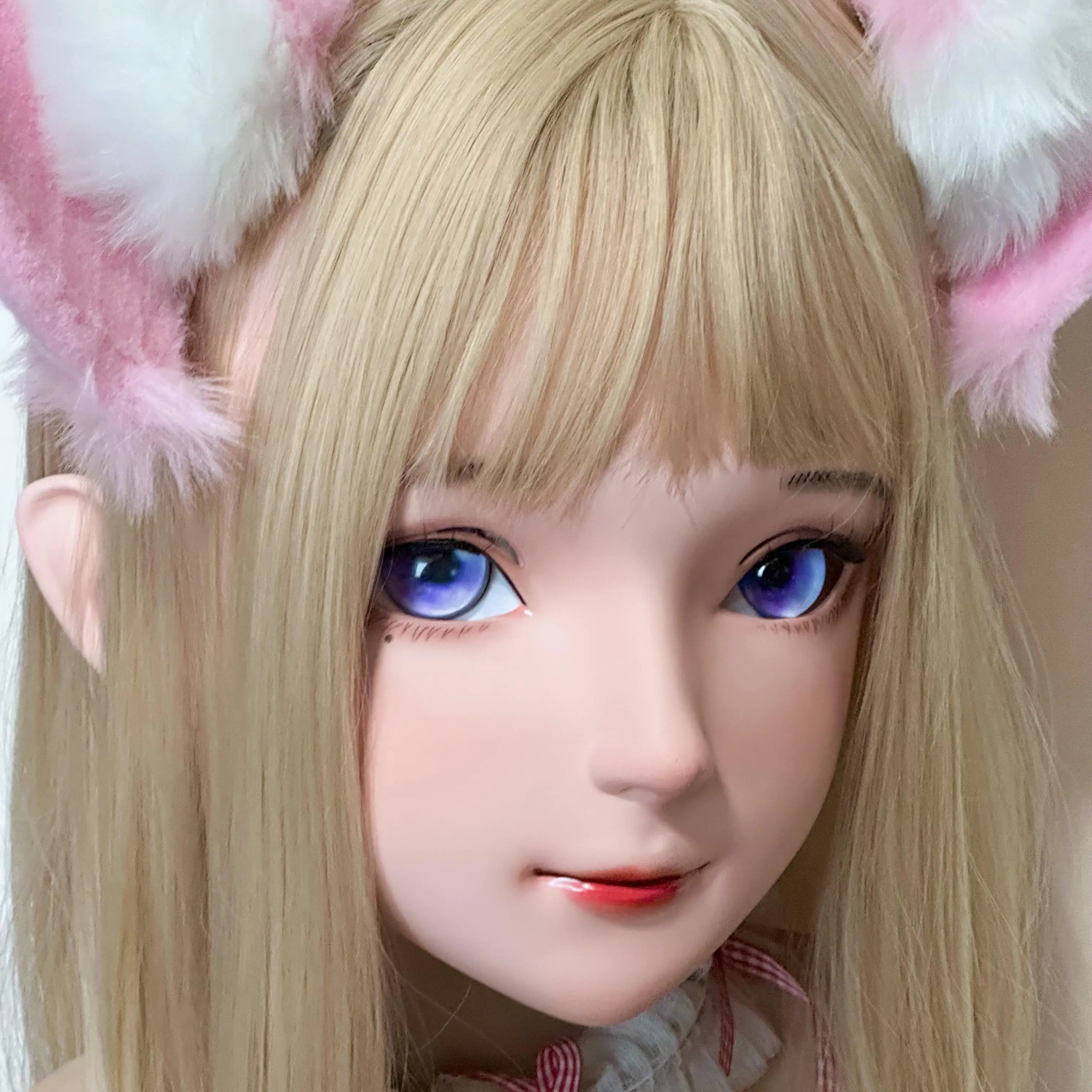 Customize Character Female/Girl Resin Kig Full Head With Lock Anime Cosplay Japanese Anime Kigurumi Mask