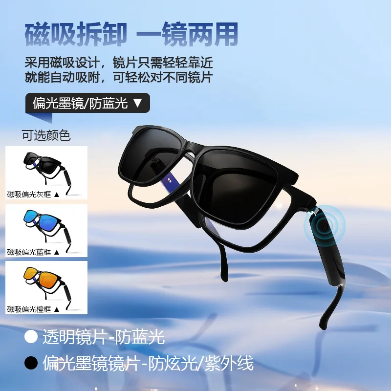

Bluetooth glasses, smart glasses, driving, listening to music, calling, sunglasses, interchangeable myopia lenses, polarized sun
