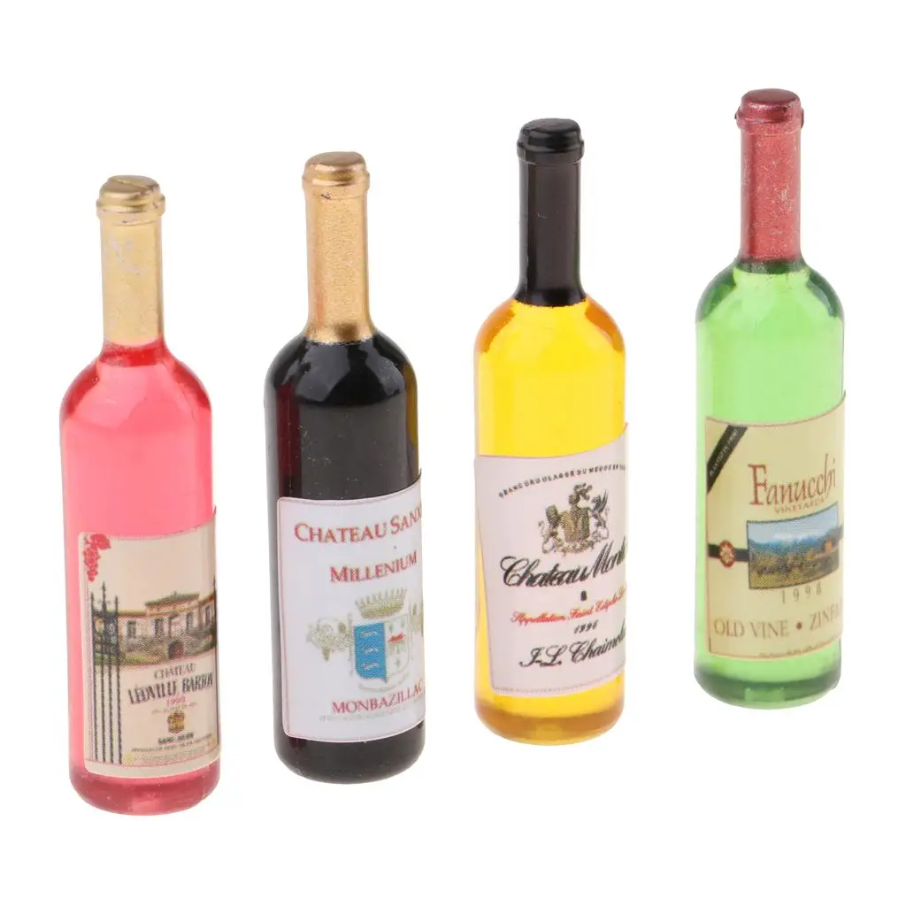 

1/12 Dollhouse Miniatures Bottles Mini Champagne Bottles Accs
