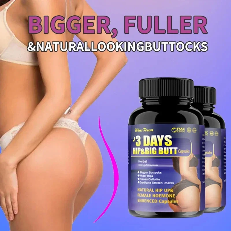 HIP & BIG BUTT capsules for wider buttocks, 2 bottles, 3 days, to erase cellulite, remove stretch marks, healthy foods