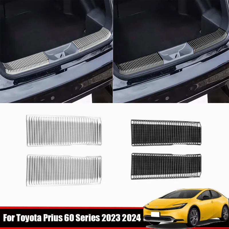 

For Toyota Prius 60 Series 2023 2024 Stainless Steel Rear Bumper rear Door Inner Tail Prevent Scuff Plate Sill Guard Cover Trim