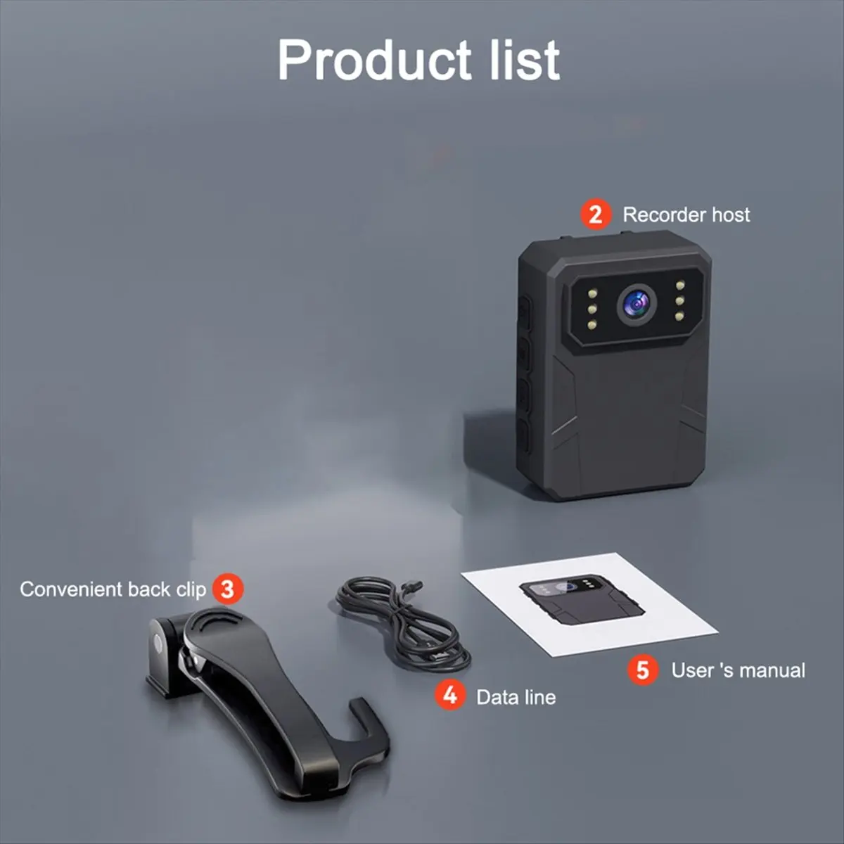 (A96Z) HD Mini Camera Police Recorder 32GB Memory Card HD IPS Screen HD Police Body Worn Camera, Wearable Portable Body Camera
