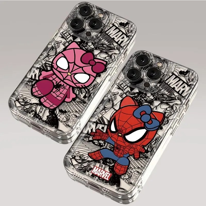 Hello Kitty Marvel Phone Case para OPPO Realme, Capa, C67, C65, C63, C55, C53, C35, C30, C11, 12, 10, 9, 8, 7, 6, 5, 3 Pro Plus, 4G, 5G, Nova Moda