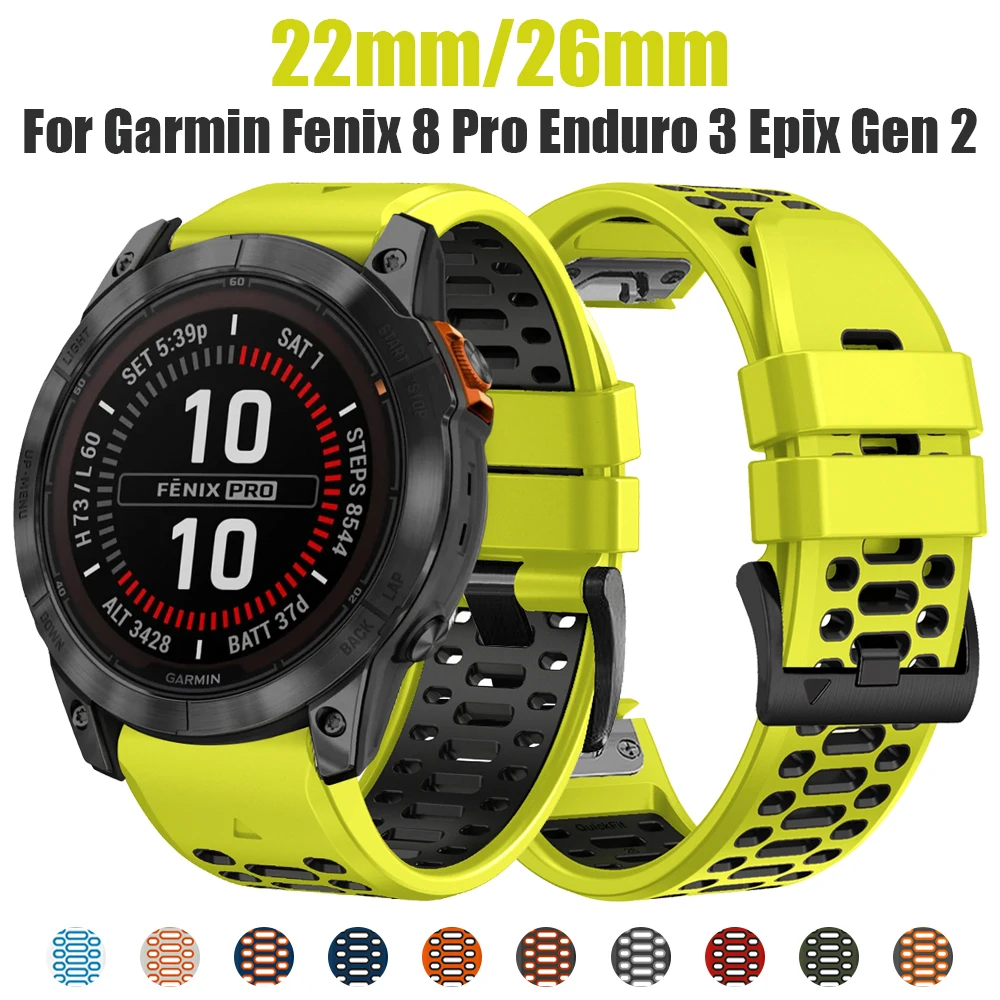QuickFit 22mm 26mm Sport-Silikonarmband für Garmin Fenix ​​8 Pro 8 7X Epix Gen 2 47mm 51mm/Enduro 3/Forerunner Armband-Uhrenarmbänder