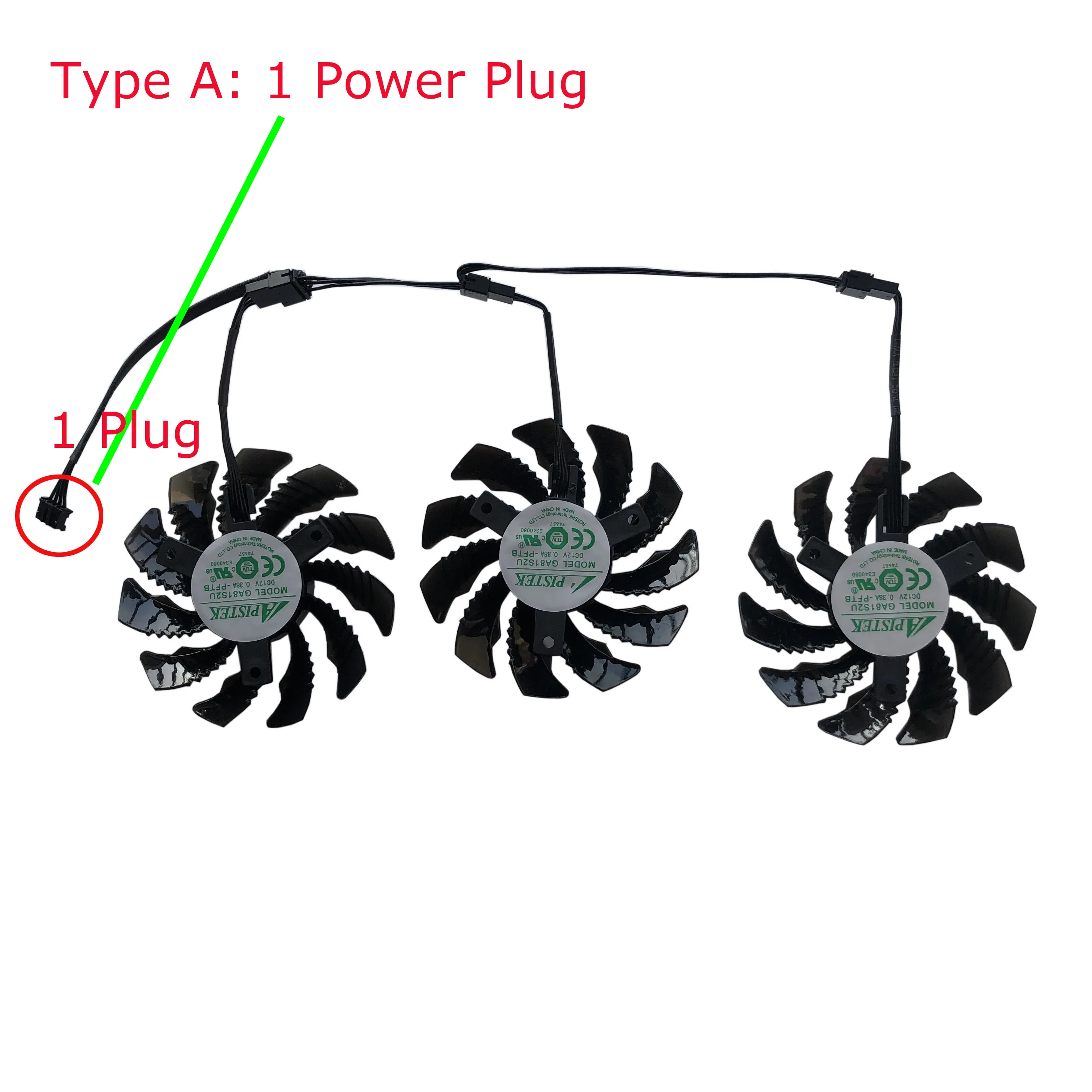 GPU Graphics Cooler,Video Cards Fan,GA81S2U,3Pcs/Set,75MM,For GIGABYTE RX 6600XT RX6750 GRE EAGLE 10g