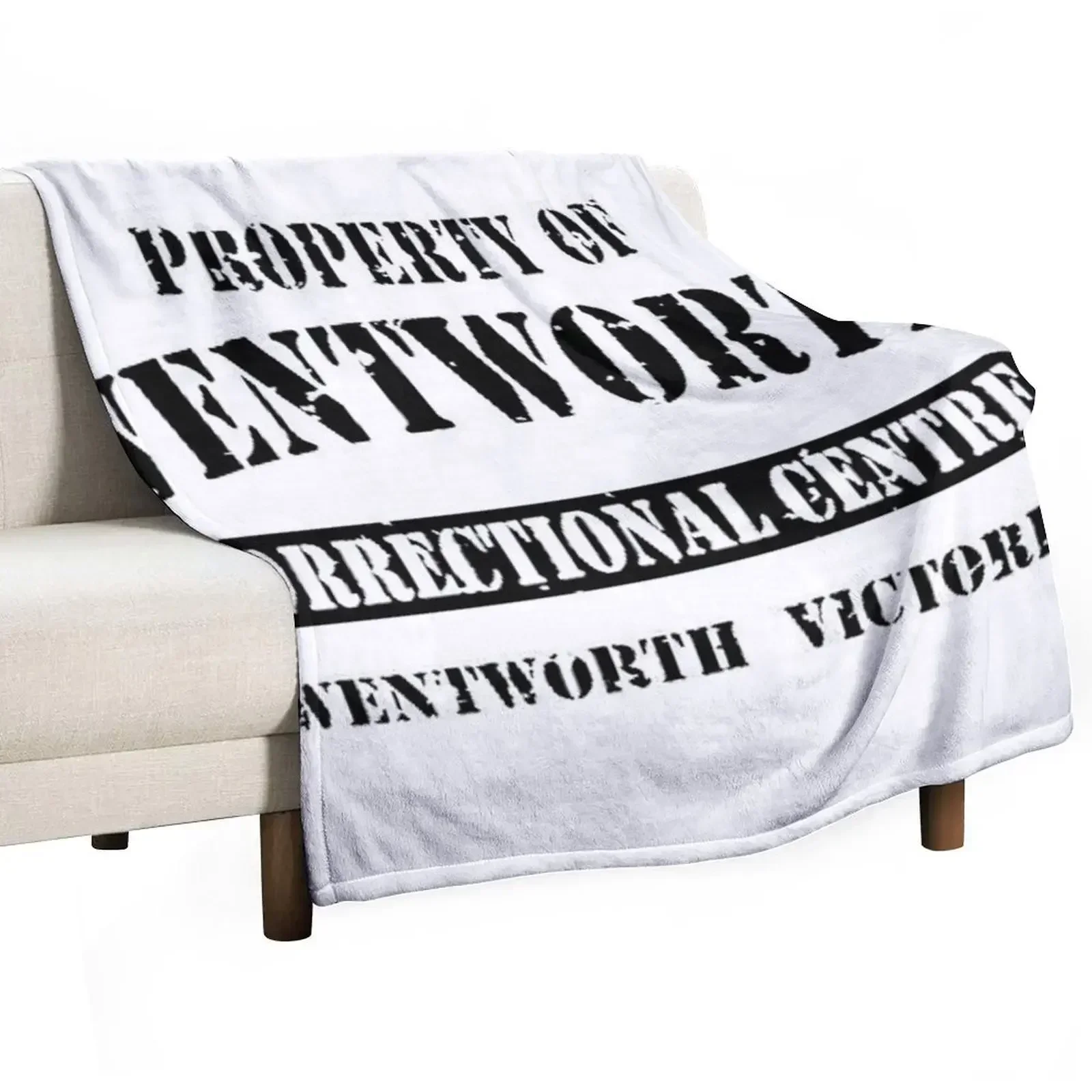 Wentworth Correctional Center Throw Blanket Plaid on the sofa Bed Blankets