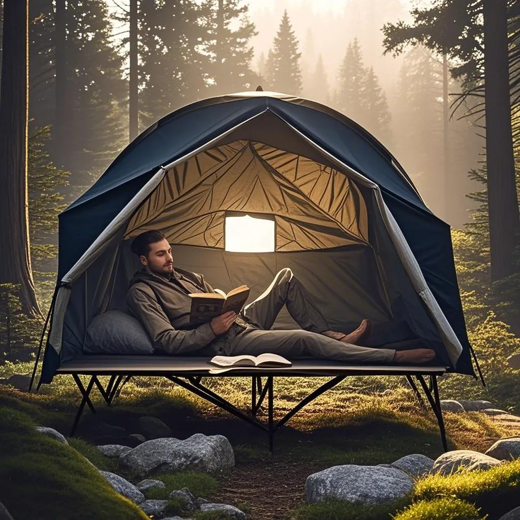 

1 Person Outdoor Cot Tent, Dormitory Tent Camping Bed Tent,off Ground Tent,CZX-884 Camping Solo Tent Build on Cot or Use Alone