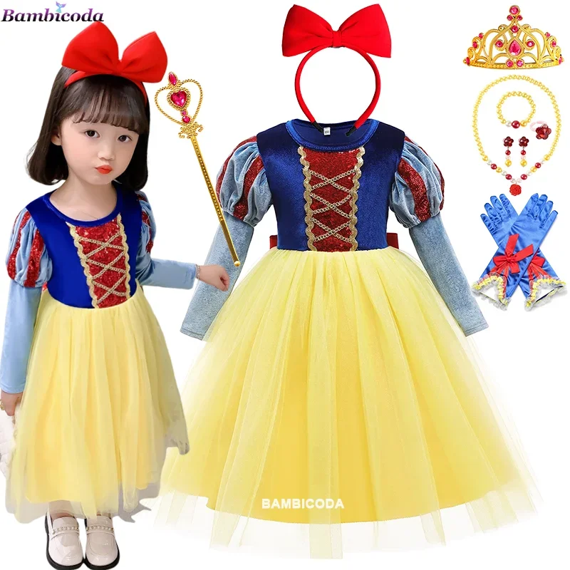 Snow white dress for girls party princess dress kids gift Halloween costume dresses for girls baby girl tutu dress infant