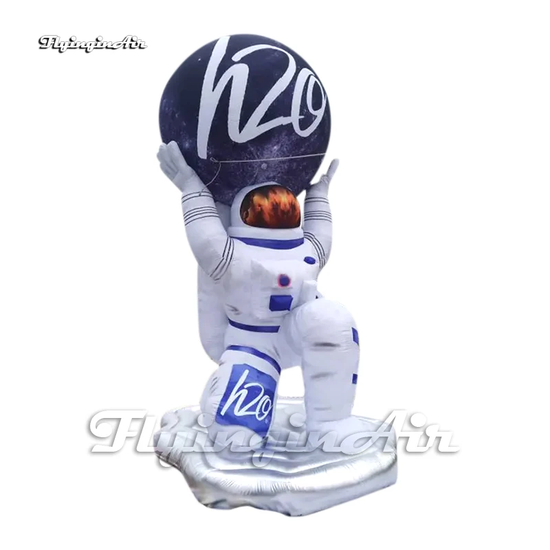 

Customized Giant Advertising Inflatable Astronaut Spaceman Model With A Planet Ball For Event Show