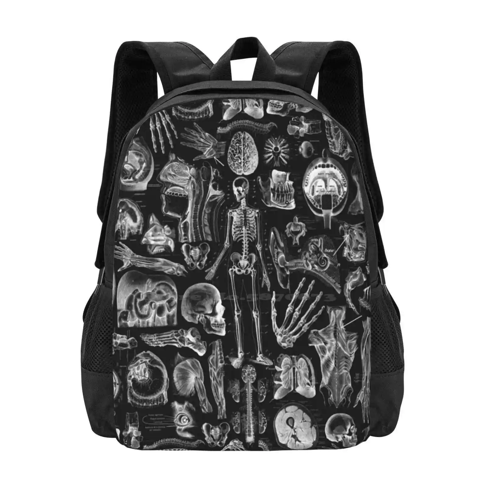 

Human Anatomy Black Print 3D Print Design Backpack Student Bag Human Anatomy Horror Skeleton Bones Gothic Dissection Black