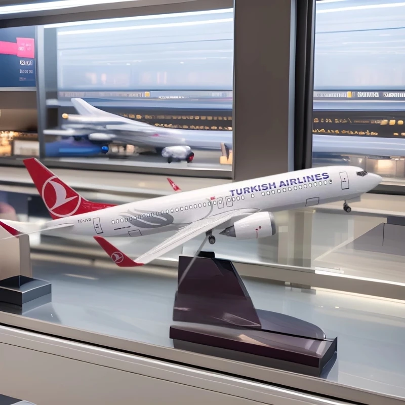 

B737-800 Airplane Model Toy Turkish Airlines Aircraft Model Resin Die-casting Machine Souvenir Plane Toy Model Collected Gift By