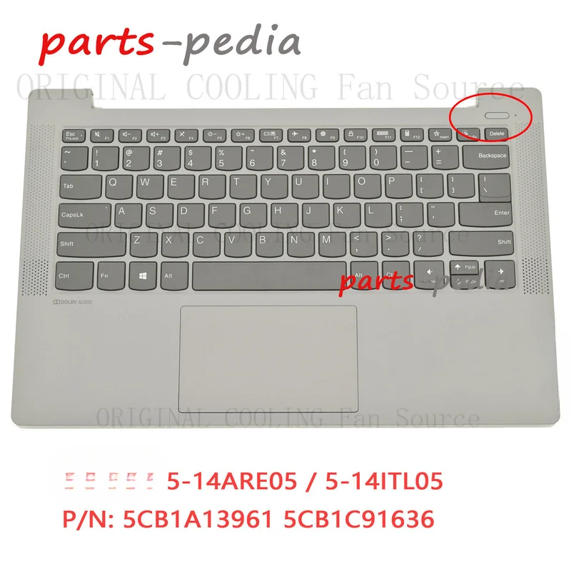 R+  New For Lenovo ideapad 5-14ITL05 5-14ARE05 Upper Case Keyboard KB Bezel Touchpad