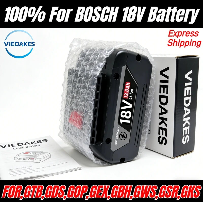 

For BOSCH Professional 18V 18650 4.0Ah/5.0Ah/6.0Ah Battery 18V Li-ion Battery Replacement for BAT609 BAT618 with BMS