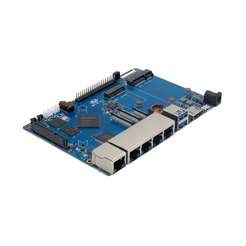 Banana PI BPI-R2 Pro Rockchip RK3568 Quad-core 2G LPDDR4 16G eMMC Support PCIE M.2 Key-E SATA SBC Opensource Router Demo Board