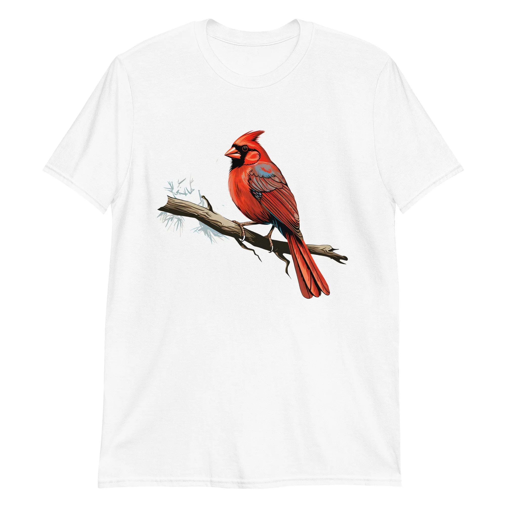 Red Cardinal Pine Perch T Shirt