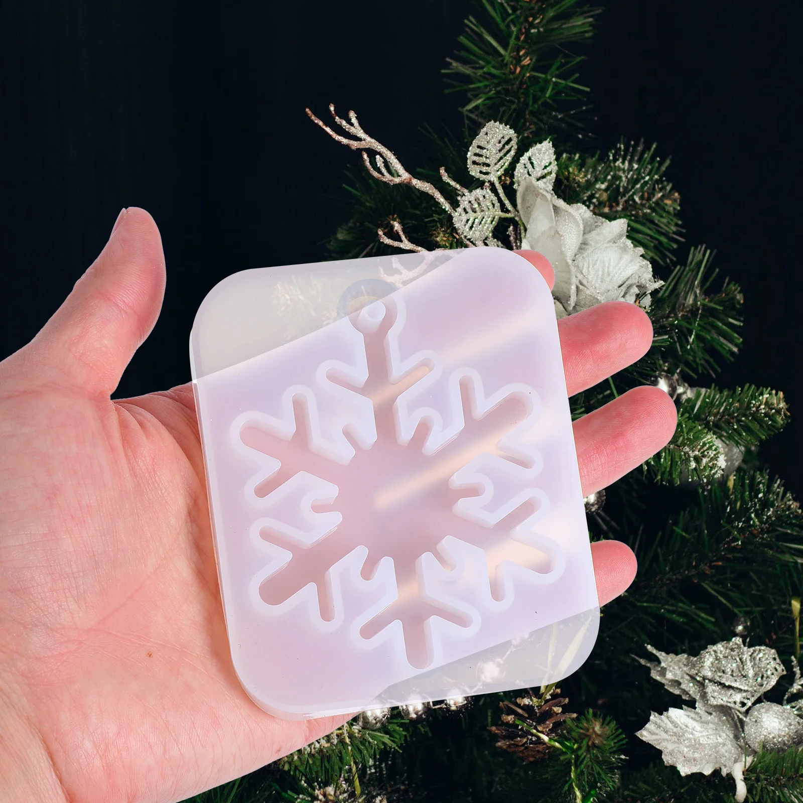 

5 шт., силиконовая форма для литья снежинок, сделай сам, форма для ювелирных изделий из эпоксидной смолы, кулон, рождественские рождественские формы из смолы, сделай сам, снежинки, эпоксидные формы