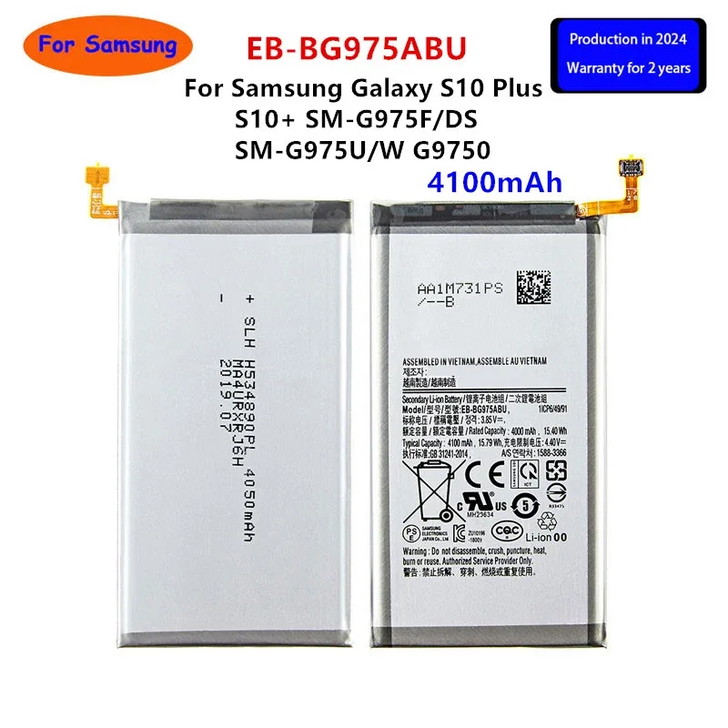 

Brand New EB-BG975ABU 4100mAh Battery For Samsung Galaxy S10 Plus S10+ SM-G975F/DS SM-G975U/W G9750 Mobile Phone