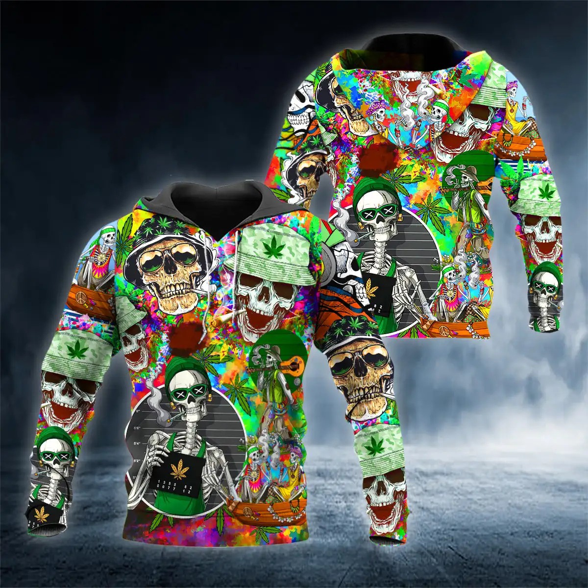 Fashion Men Hoodies Sweatshirt 3D Print colorful Skull Graphic dazzling streetwear Style personality Casual Oversize  Hoodies