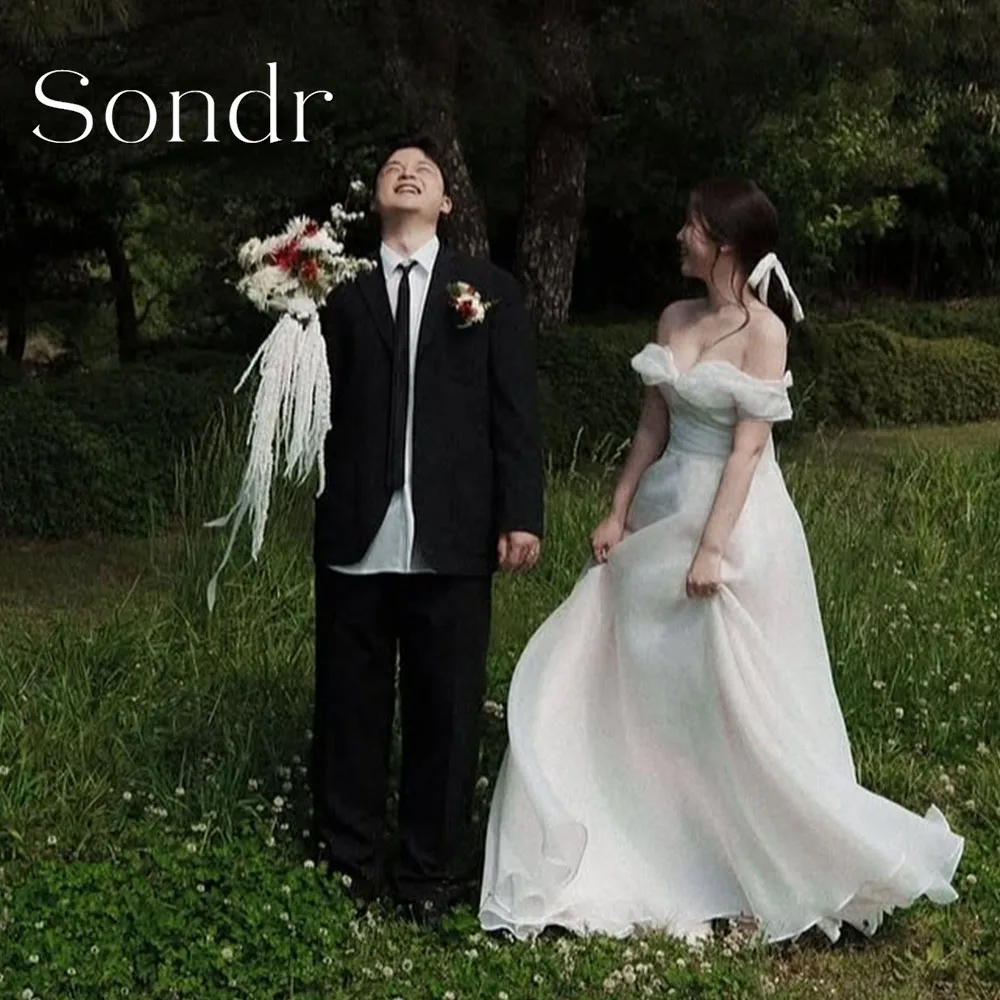 

Sondr Customized Off the Shoulder Silk Organza Korean Wedding Dresses A Line Bridal Self-Wedding Party Dresses 2026