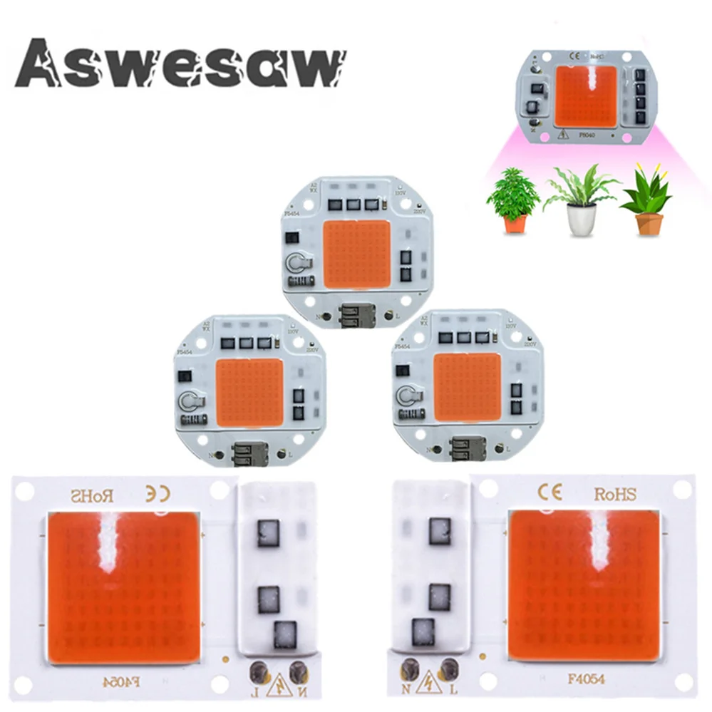 LED Grow COB Light Chip Full Spectrum AC 220V 10W 20W 30W 50W-100W No need driver For Growth Flower Seedling Grow Plant Lighting