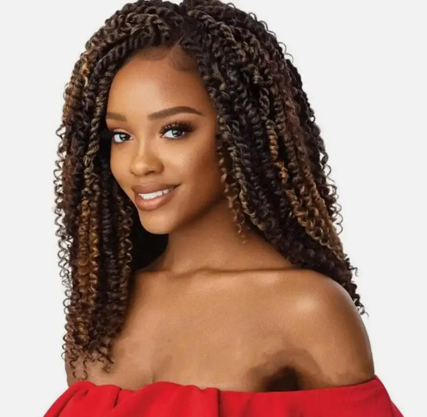 Dreadlock Wigs Brown Highlight Braided Wigs Twist Braiding Hair for Black Women