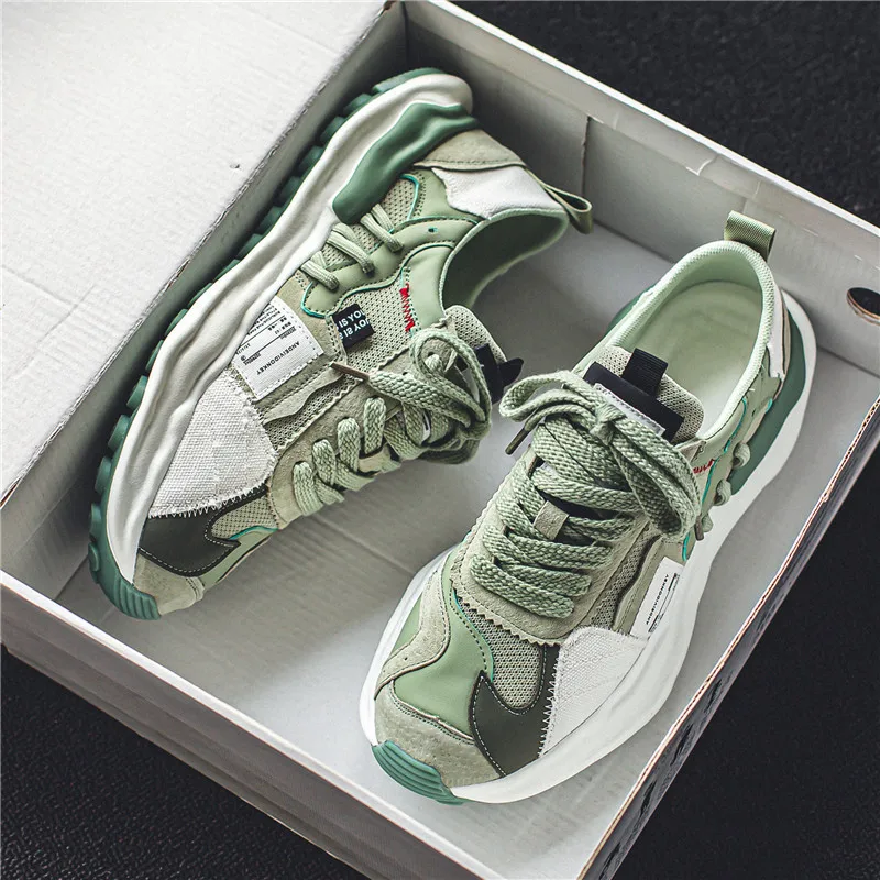 

Men's Shoes2025Summer New Mesh Breathable Dad Shoes Fashion Comfortable Casual Sports Thick Sole Agan Shoes