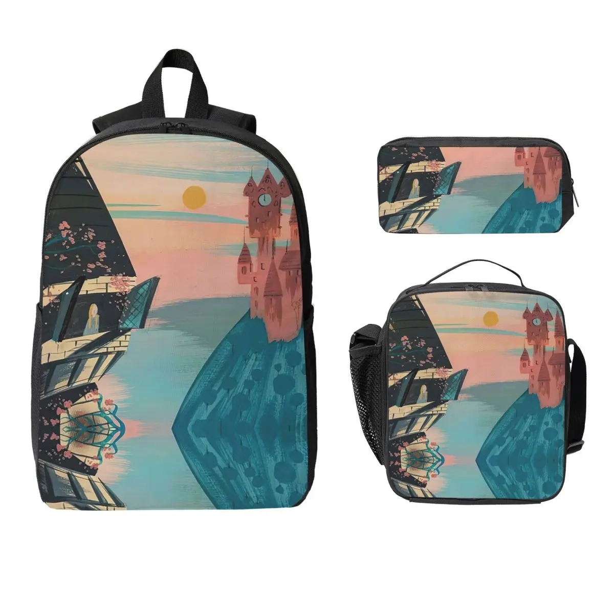 

Рюкзак Мэри Блэра, студенческая сумка для книг для мальчиков и девочек, школьная сумка, компьютерные сумки на плечо, 3 шт., изолированная сумка для обеда, пенал