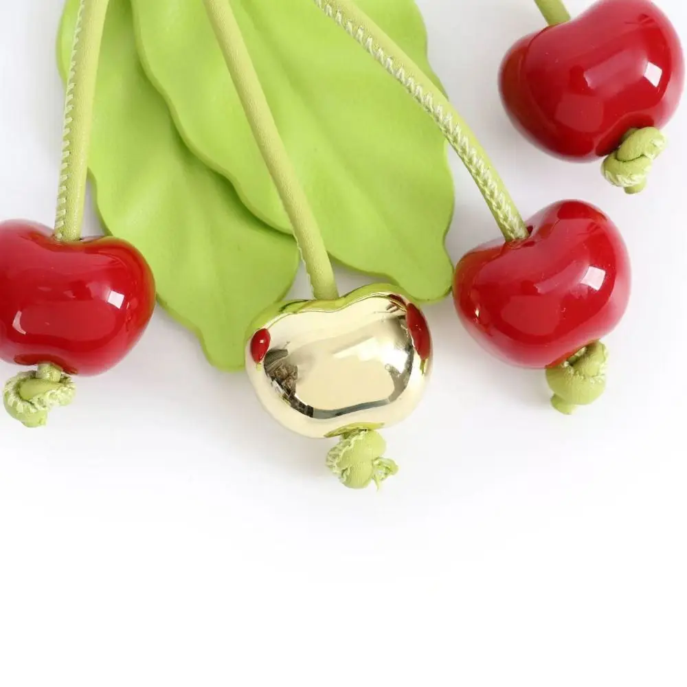 Creative Elegant Cherry Keychain Pu Leather Tomato Fruit Bag Charm DIY Handmade Bag Pendant Girls
