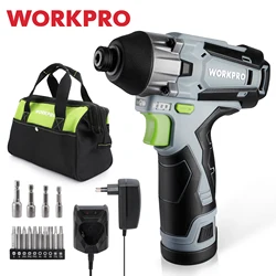WORKPRO 12V Cordless Impact Screwdriver Electric Screwdriver Mini Wireless Power Tools Driver Handheld Impact Charging Drills