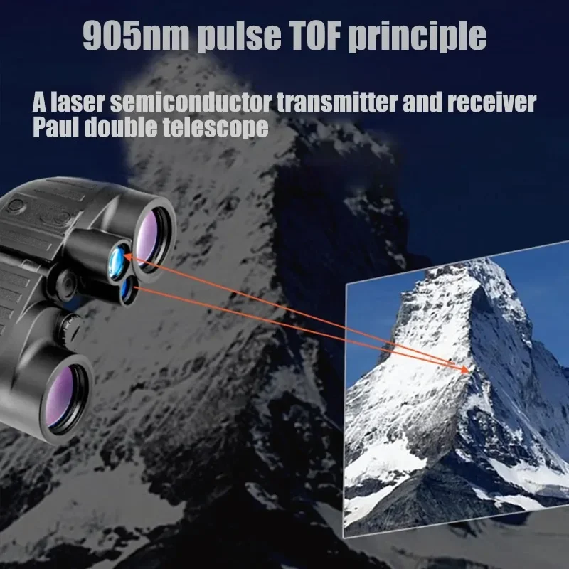 Binocolo da 1500M per caccia ed escursionismo binocolo 8x40 con telemetro e bussola, binocolo UHD marino impermeabile IP65