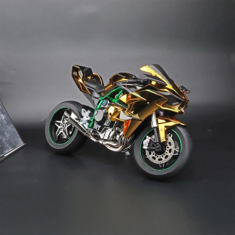 Spray 1:6 Kawasaki Ninja H2R Alloy Metal Diecast Motorcycle Model Dynamic Display Decorative Gift Box Birthday Gifts For Friend